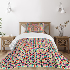 Rounded Art Flower Bedspread Set