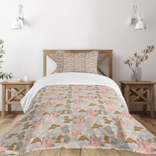 Aster Flowers Scene Bedspread Set