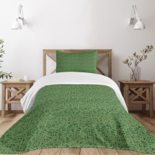 Futuristic Grid Line Bedspread Set