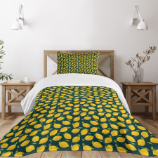 Citrus Cartoon with Leaves Bedspread Set