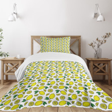 Vivid Summer Citrus Blossom Bedspread Set