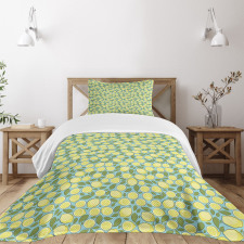 Citrus Fruits Pastel Tones Bedspread Set