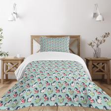 Arctic Animals Ice Skating Bedspread Set