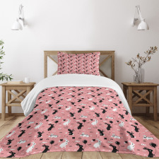 Creative Funny Rabbits Art Bedspread Set