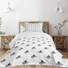 Side Look Breed Head Bedspread Set