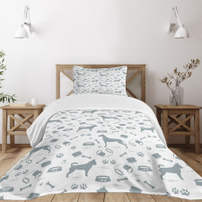 Dog Lover Concept Items Bedspread Set