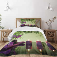 Spa Candles Orchids Bloom Bedspread Set