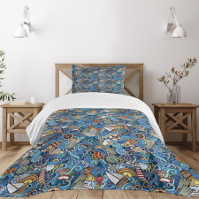 Abstract Sea Shells Bedspread Set