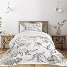 Dinosaurs Skeleton Bedspread Set