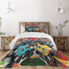 Collage Instrument Joyful Bedspread Set