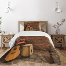 Wooden Stage Pub Cafe Bedspread Set