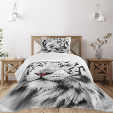 Winter White Tiger Bedspread Set