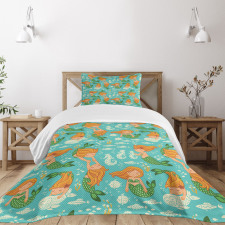 Cartoon Character Sea Bedspread Set