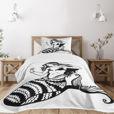 Fish Tailed Young Girl Bedspread Set
