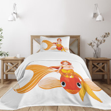Princess on Goldfish Bedspread Set