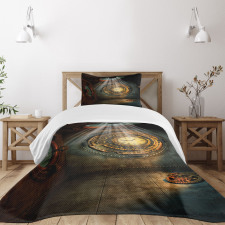 Clock Dream Sky Fiction Bedspread Set