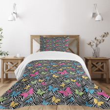 Butterflies on Zebra Bedspread Set