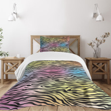 Colorful Wildlife Zebra Bedspread Set