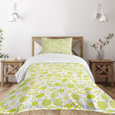 Tropical Foods Sketches Bedspread Set