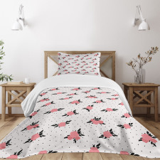 Vintage Roses and Leaves Bedspread Set