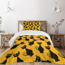 Black Cat Vintage Bedspread Set