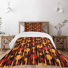 Circles Funky 70's Motifs Bedspread Set