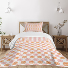 Bicolour Chrysanthemum Flora Bedspread Set