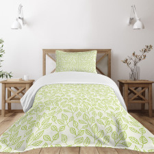 Green Leaves Branches Bedspread Set