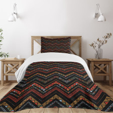 Ethnical Zigzag Chevron Art Bedspread Set