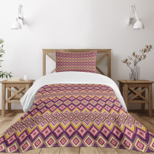 Native Pattern Rhombus Like Bedspread Set