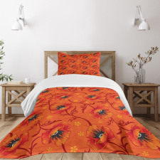 Poppy Flower Romance Bedspread Set