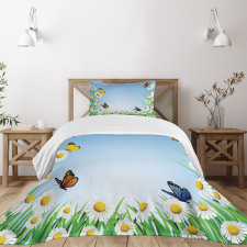 Daisy with Butterflies Bedspread Set