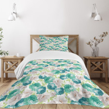 Flora Pattern with Rose Bedspread Set