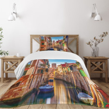Venice Canal Cityscape Bedspread Set