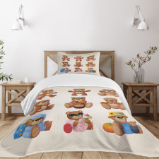 Teddy Bear Kids Design Bedspread Set