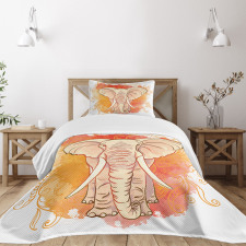 Eastern Elephant Pattern Bedspread Set