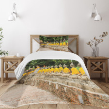 Ancient Statues in East Asia Bedspread Set