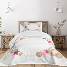 Seashells Flower Star Bedspread Set