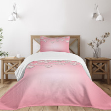 Heart Pearl Necklace Bedspread Set