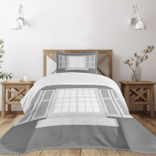 Wooden Window Shutter Bedspread Set