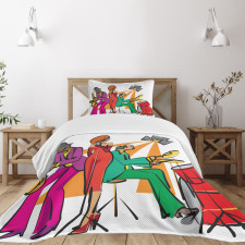 Jazz Band on Stage Bedspread Set