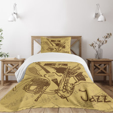 Jazz Music Equipments Bedspread Set