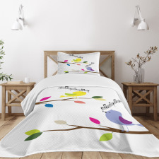 Colorful Mascots Singing Bedspread Set