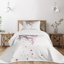 Cherry Blossom Flower Bedspread Set