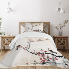 Oriental Illustration Bedspread Set