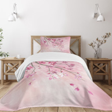 Tree Branch with Flowers Bedspread Set