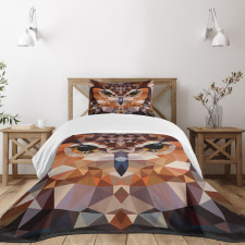 Geometric Mosaic Owl Art Bedspread Set