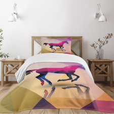 Geometric Horse Animal Bedspread Set