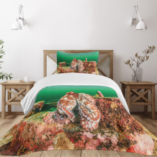 Octopus in Water Bedspread Set