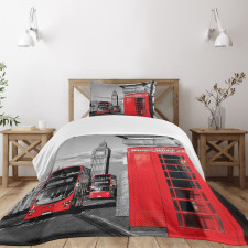 London Retro Phone Booth Bedspread Set